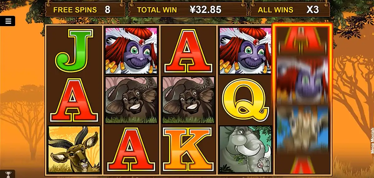 Online casinos with the Mega Moolah slot.